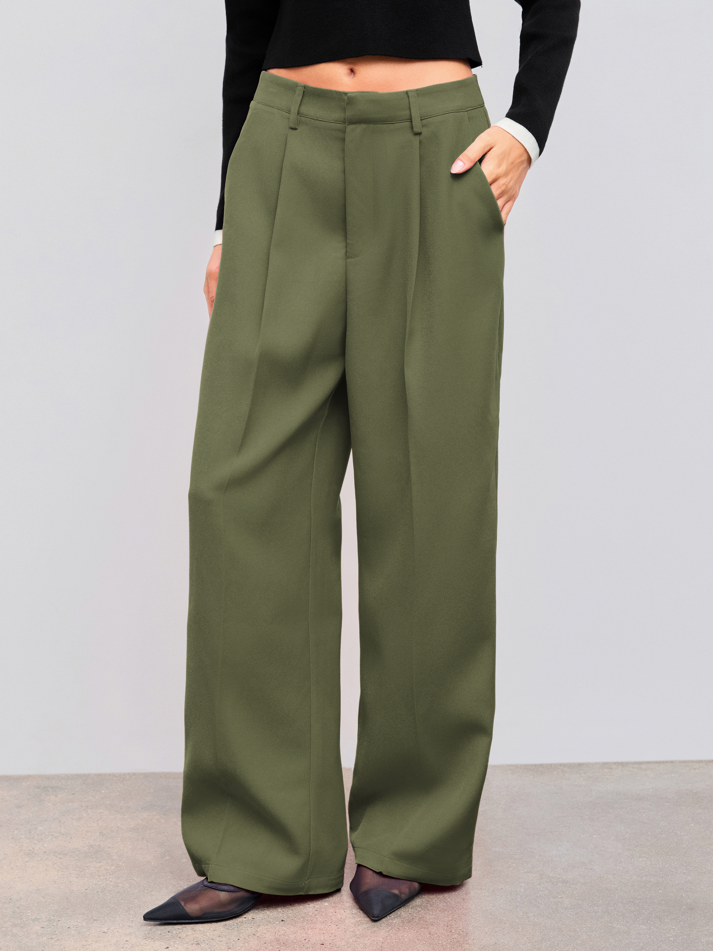 パンツ 23SS WIDE-LEG PLEATED PANTS Pleated Wide Leg Pants | White House Black Market