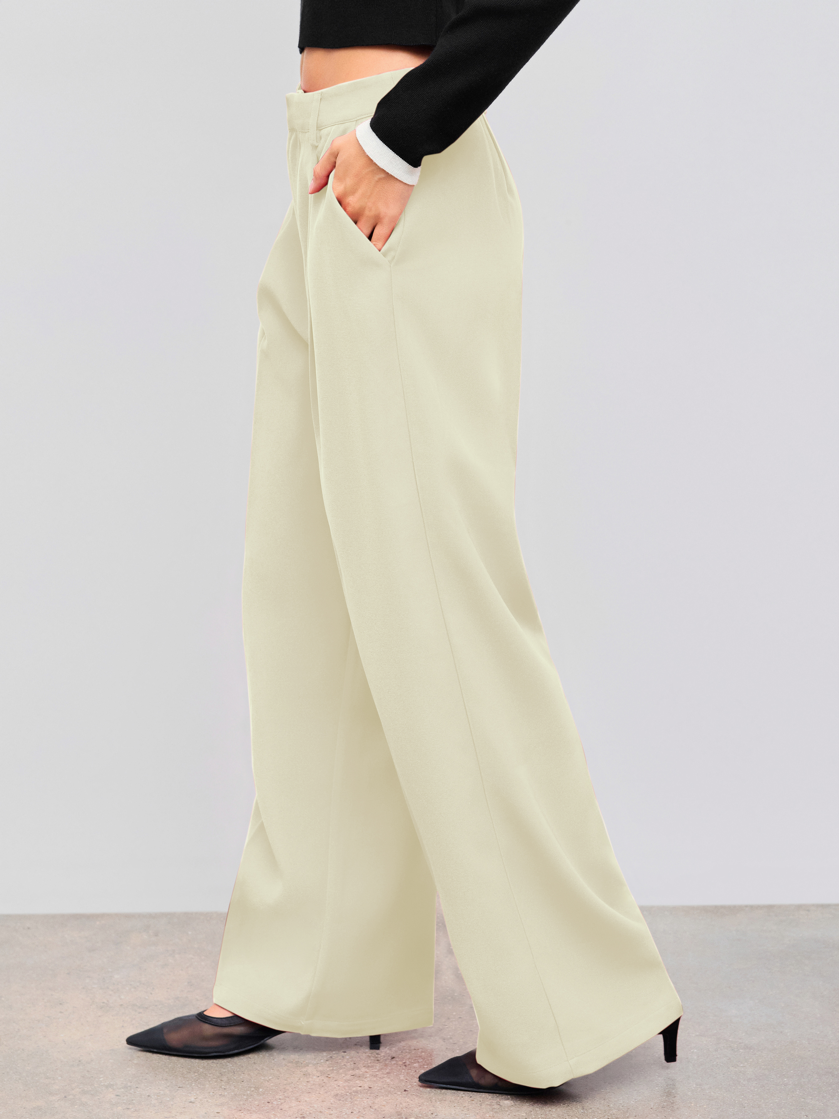 【美品】 Solid Rise Mid Woven Pants Leg Wide Pocket Leg Straight スノーボード