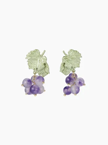 GRAPE & LEAF DROP EARRINGS