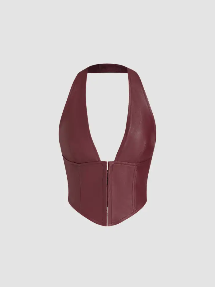 Halter Neckline Ruched Cami Top