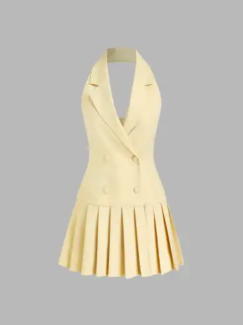 Square Neck Waistcoat & Mid Rise Mini Skirt