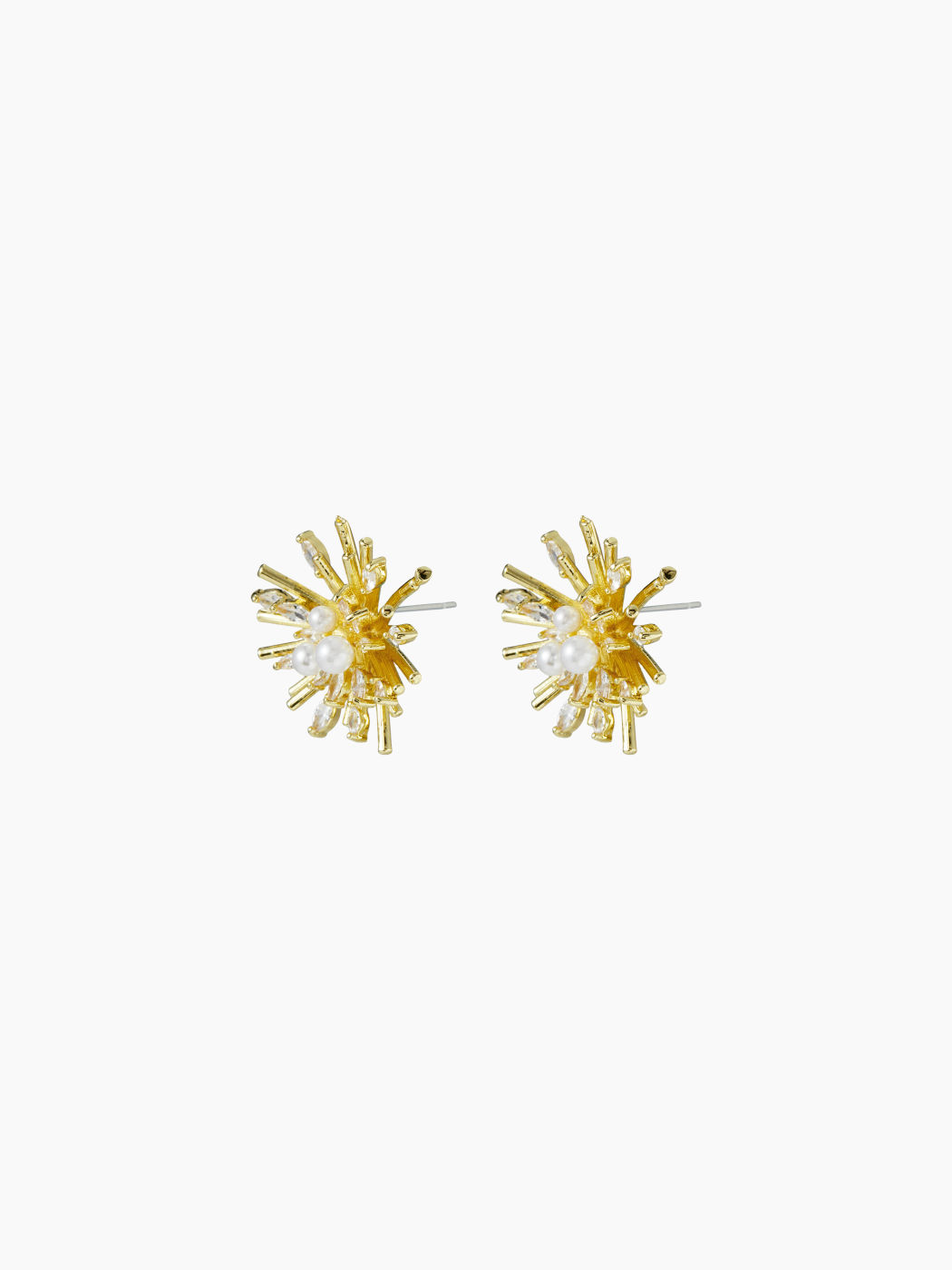 FLOWER & ZIRCON STUD EARRINGS