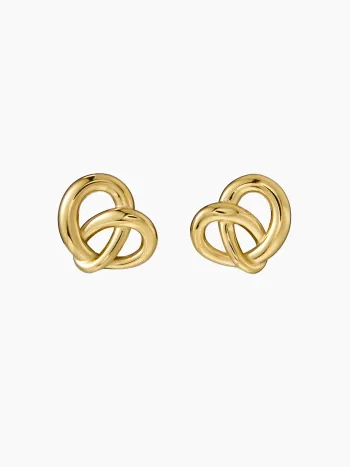KNOT 18K GOLD PLATED STAINLESS STEEL STUD EARRINGS
