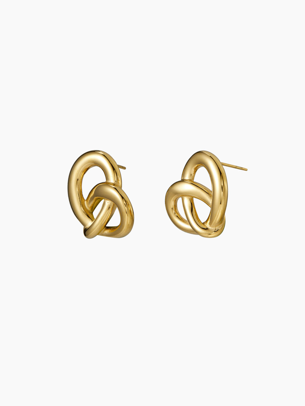 KNOT 18K GOLD PLATED STAINLESS STEEL STUD EARRINGS