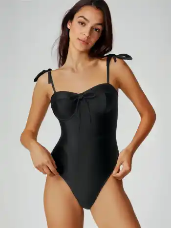Blumiges Meeres-Underwire-Einteiler Badeanzug