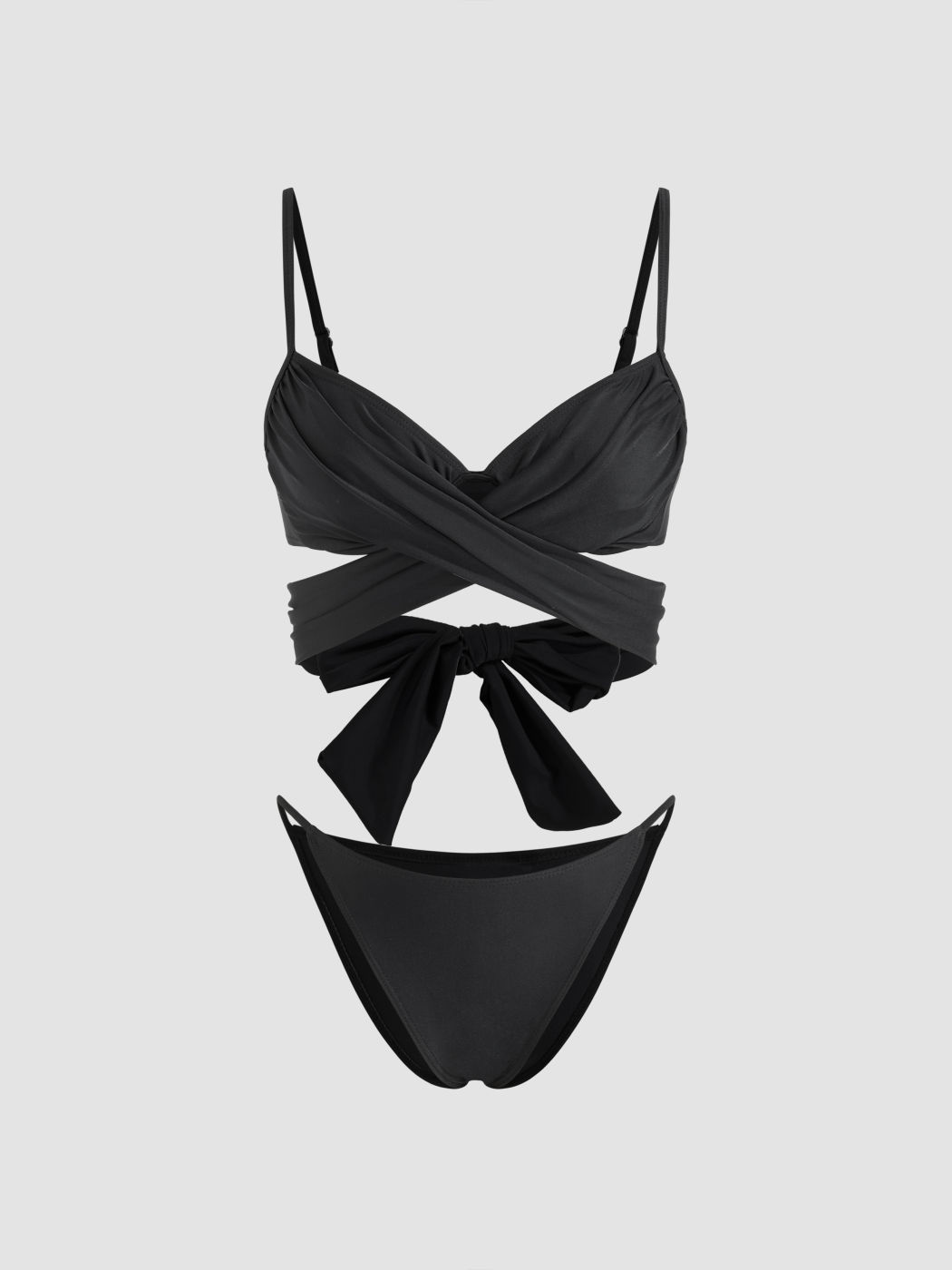 V-neck Twist Criss Cross Bracelet Bikini Set