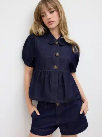 Denim Mid Rise Micro Shorts