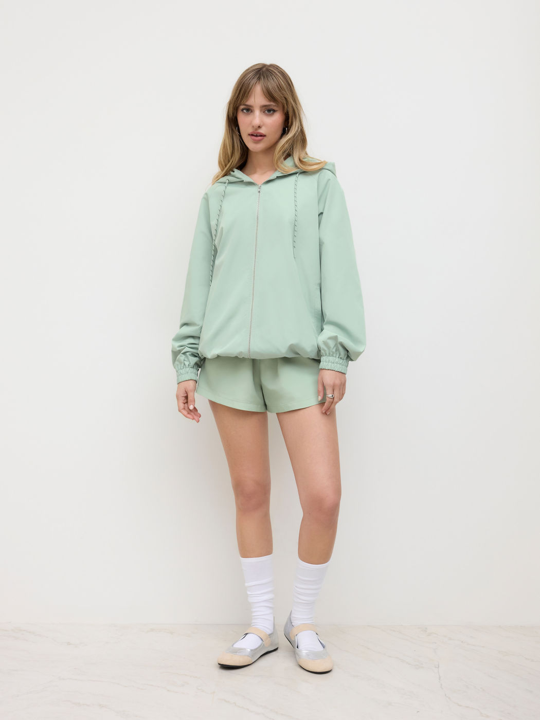 Mid Rise Drawstring Micro Shorts