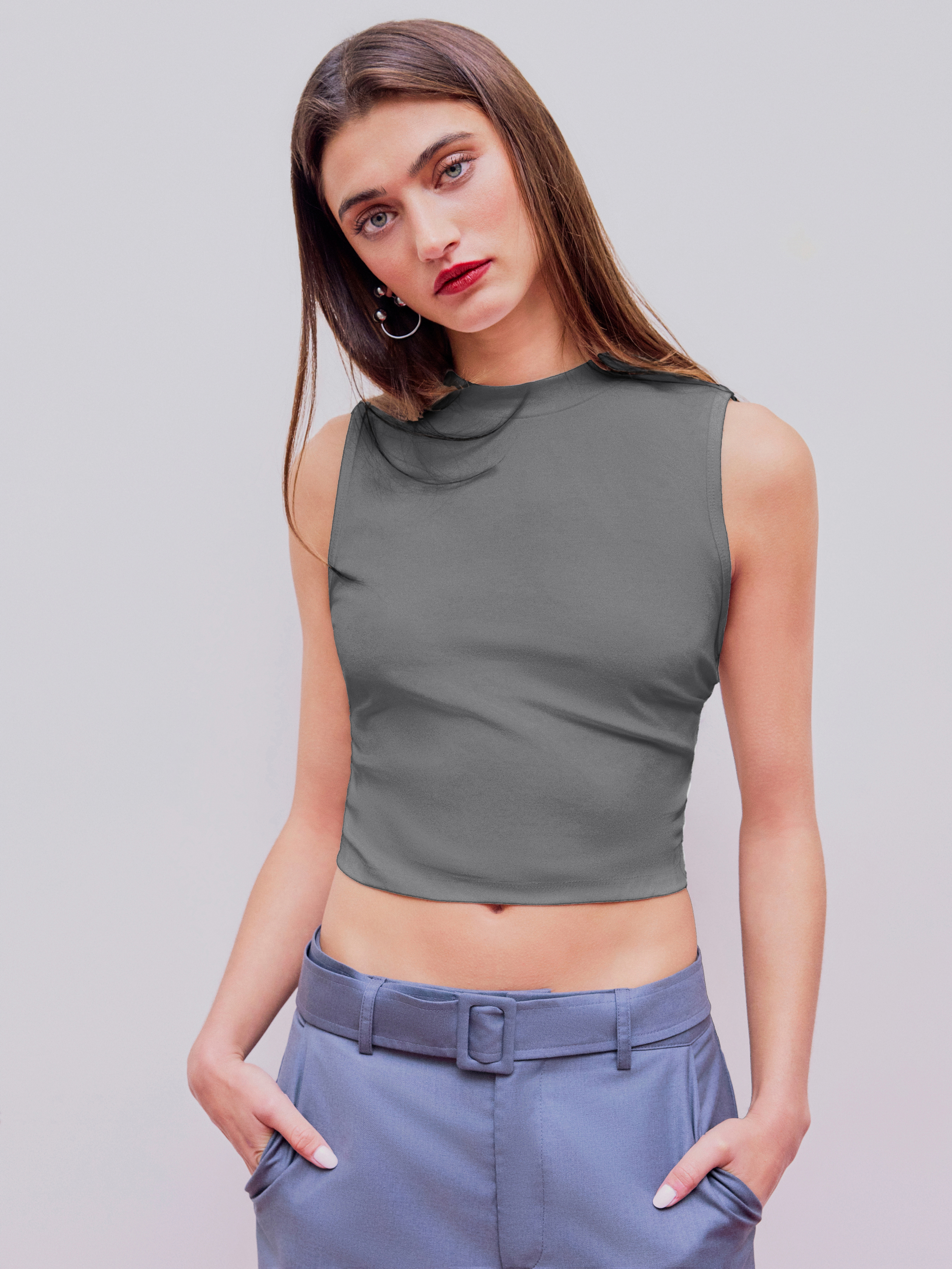 【Cider】コントラスト バインディング トップス Tank Tops & Camis - Cider