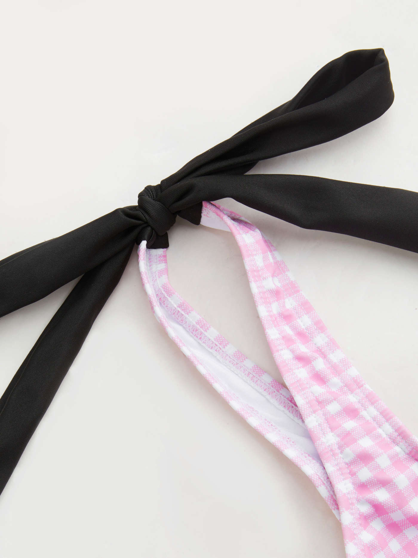 Shaping Gingham Bowknot Ruched One Piece Swimsuit