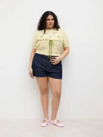 Top a maglia con fiocco Curve & Plus