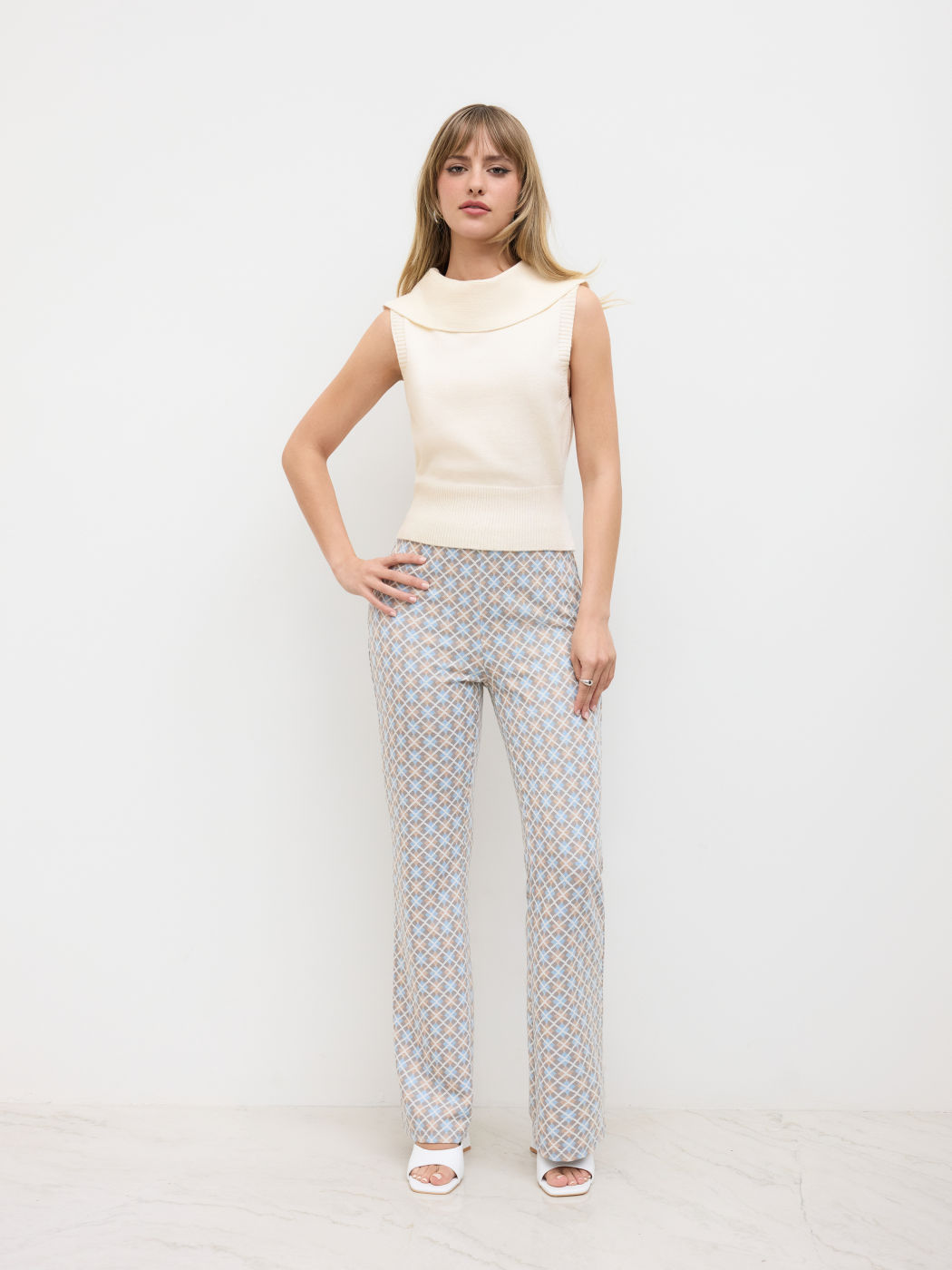 Knitted Collar Tank Top