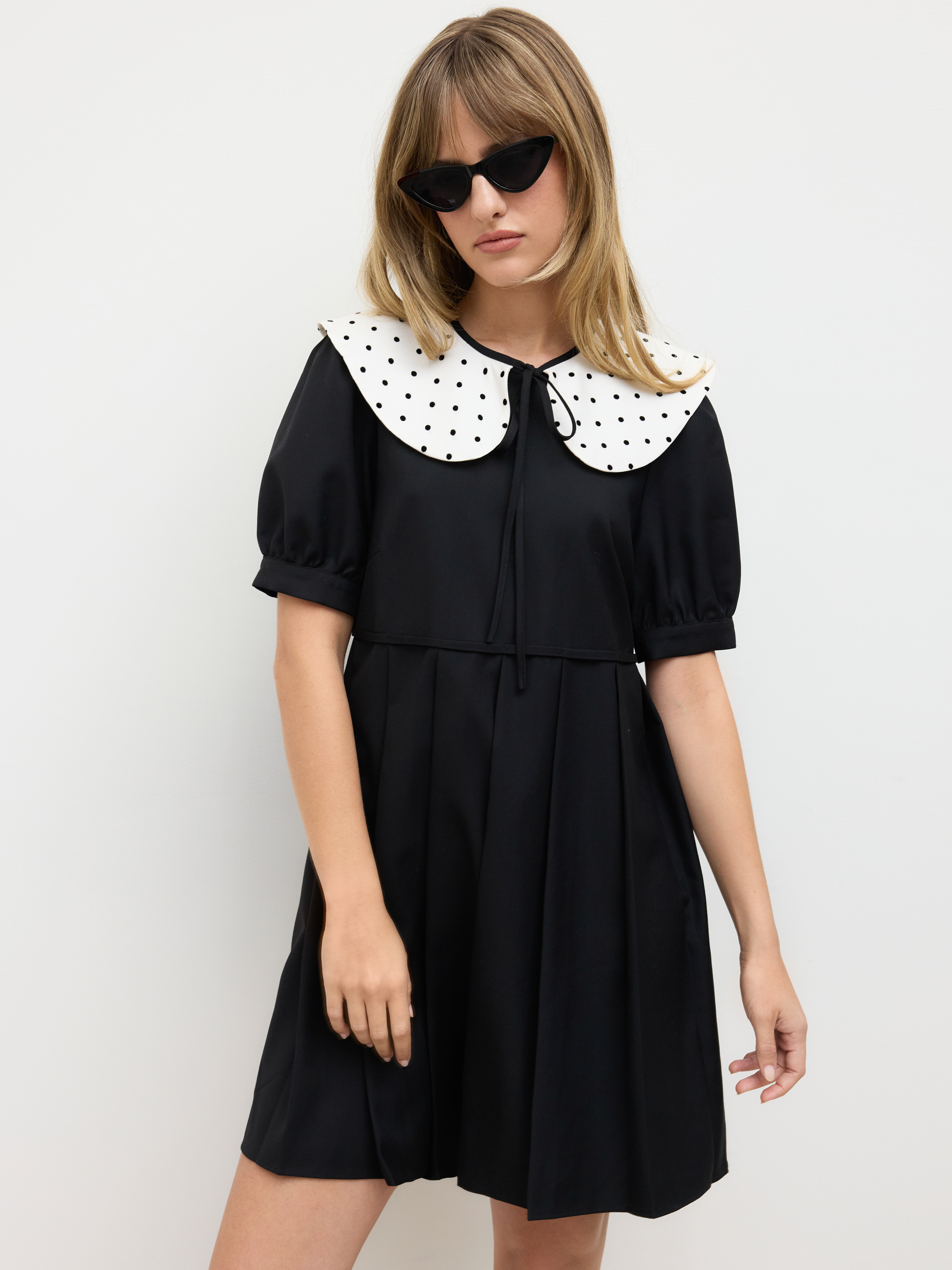 ◆Cider◆ウーブンポロ ミニ ソリッドドレス Black 送料込 Sun Dresses Hoco Dress Homecoming Dress Satin Solid Cowl