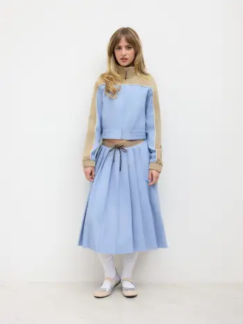 Giacca oversize con zip bicolore