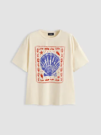 T-Shirt XXL graphique en mélange coton