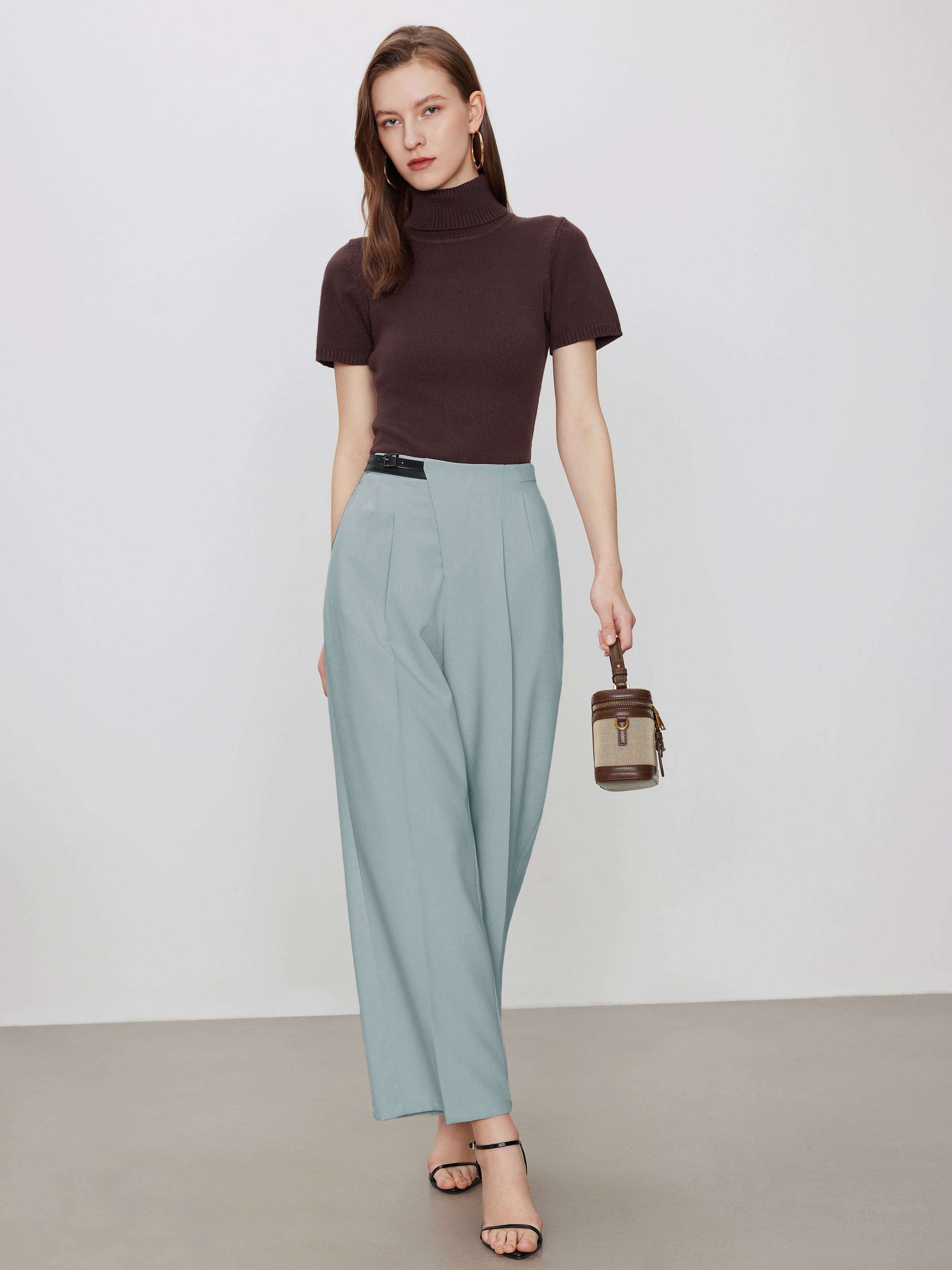 パンツ Asymmetrical waist wide straight slacks Zara + Asymmetric Wide Leg Pants