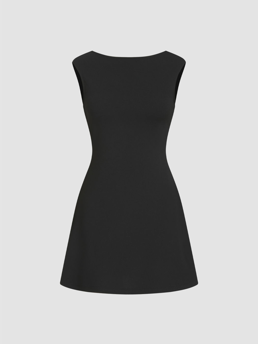 Boat Neck Tie Back Bowknot Mini Dress