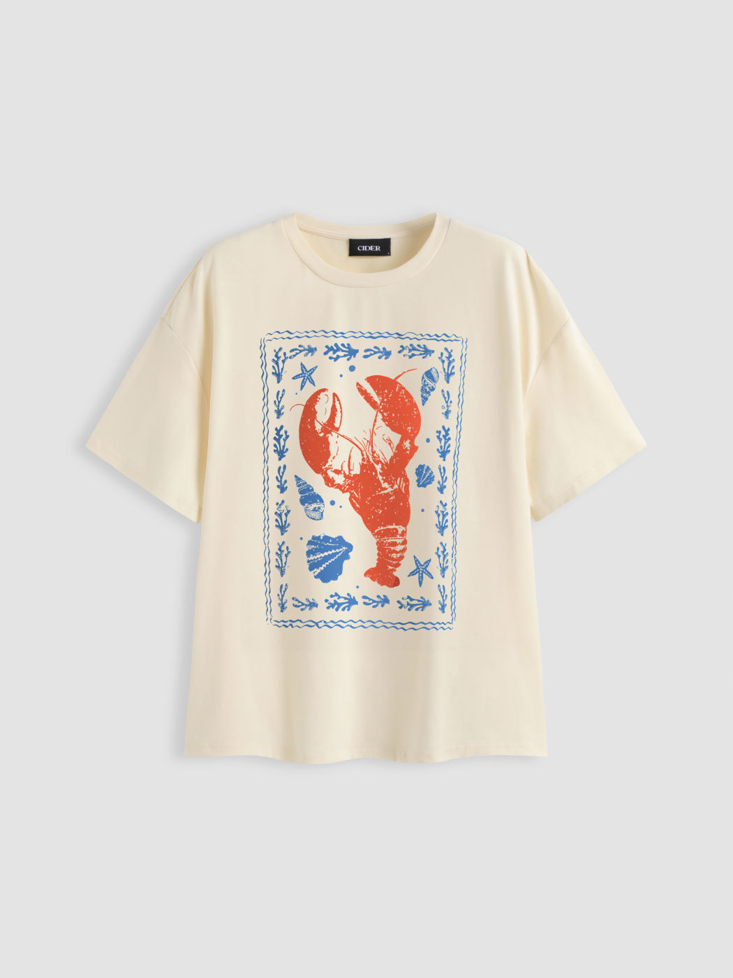 Oversize Hummer-Grafik-T-Shirt