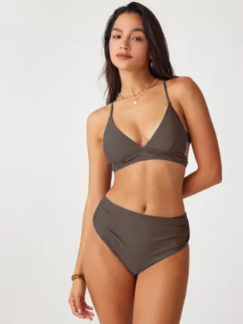 Costume da bagno bikini modellante con scollo a V e schiena tirata