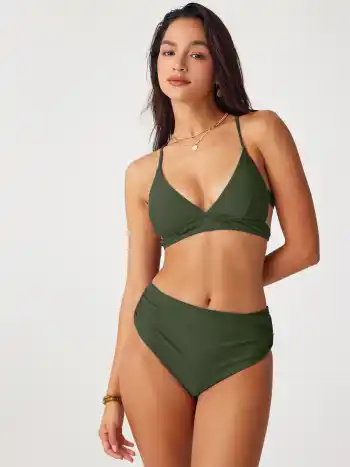 V-Ausschnitt Rückenbindung Formender Bikini
