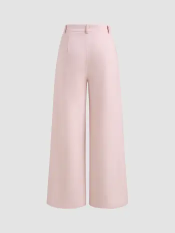 Mid Rise Straight Leg Pleated Trouser 