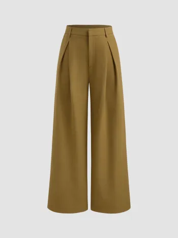 Mittlerer Bund, gerade Beine, plissierte Hosen