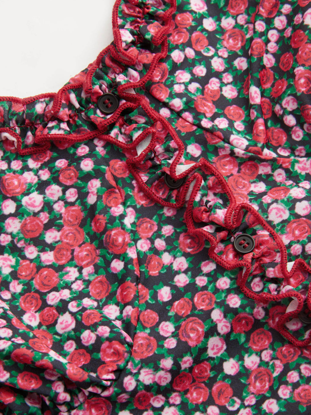 Sweetheart Ditsy Floral Lettuce Trim Split Midi Dress Curve & Plus