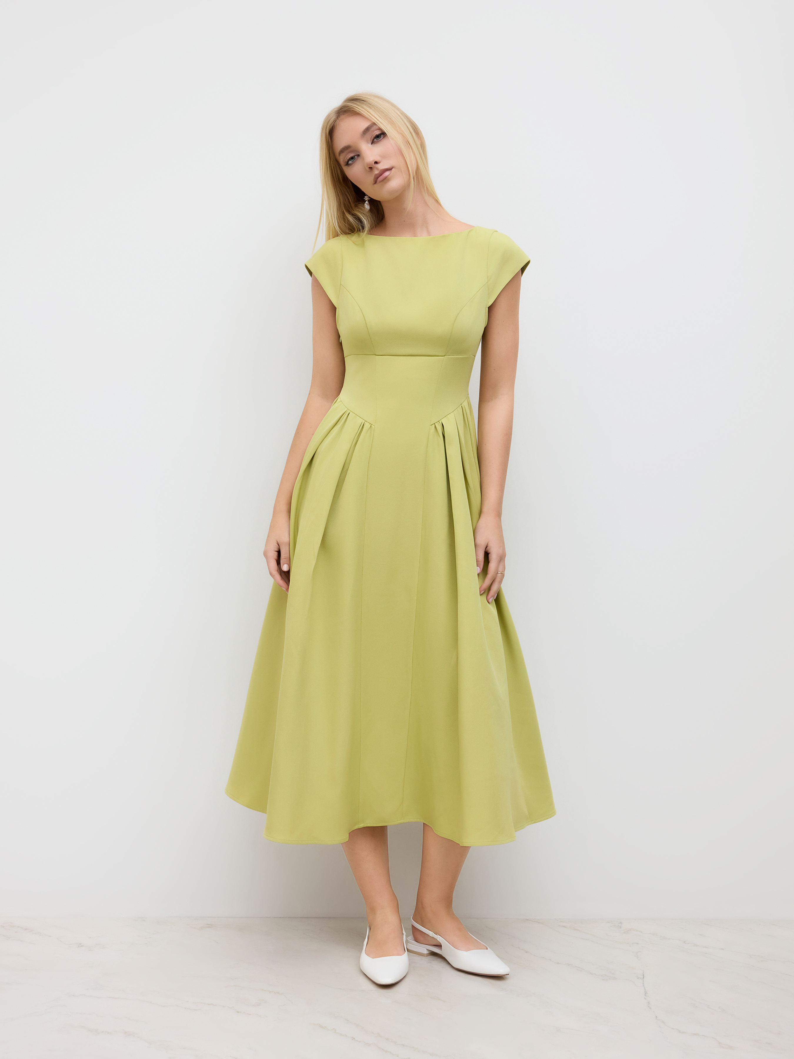◆Since Then◆ Leti boat neck long dress Formal Dresses Woven Boat Neck Cut Out Backless Ruffle Maxi