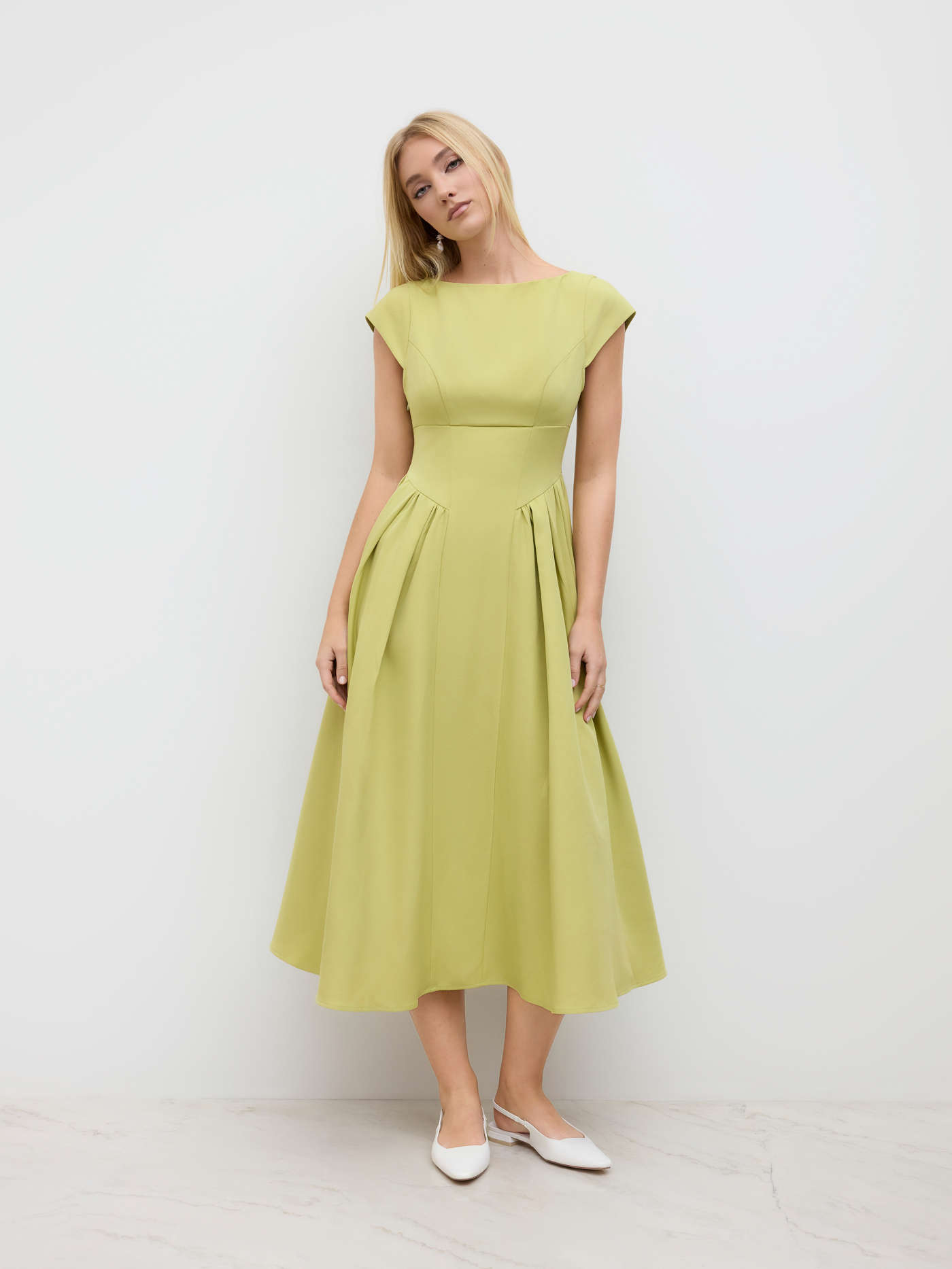 Boat Neck Cut Out Backless Ruffle Maxi Dress