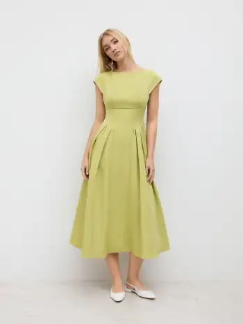 Boat Neck Cut Out Backless Ruffle Maxi Dress
