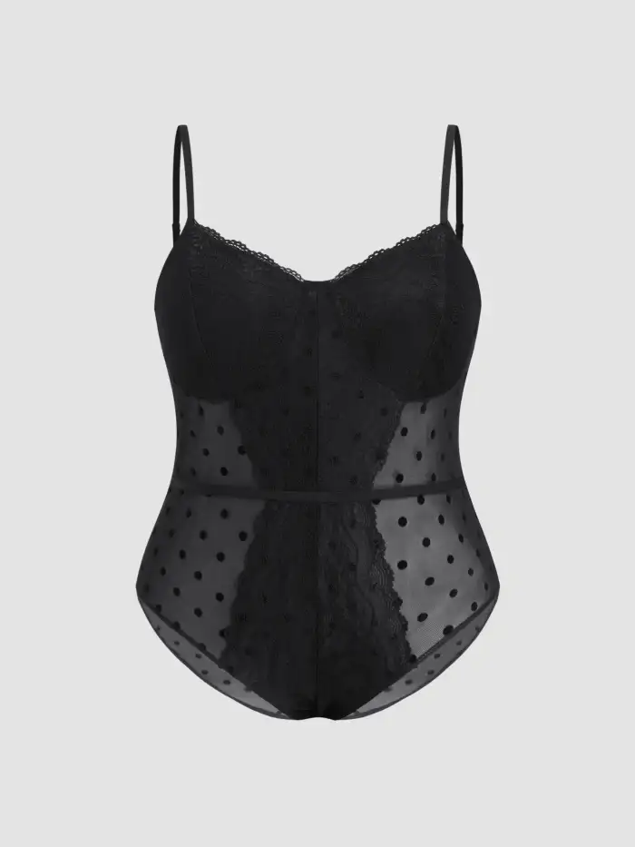 Lace Sweetheart Sleeveless Bodysuit Curve & Plus