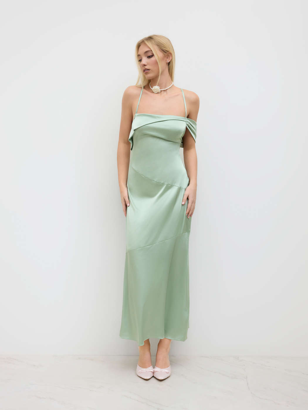 strictly romance white satin asymmetrical tiered midi dress Wanda White Asymmetrical Ruched Midi Dress