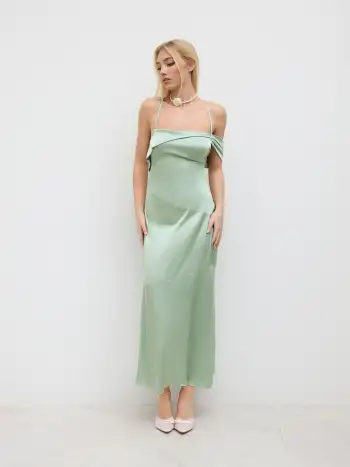 Satin Satin Boat Neck Ruched Maxi Dress For Work
