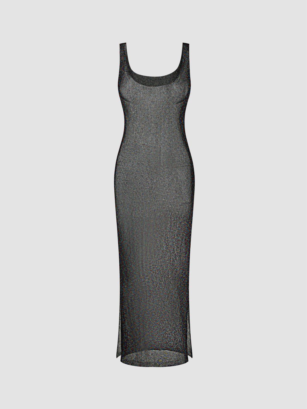 U-neckline Split See-through Cover Up Dress