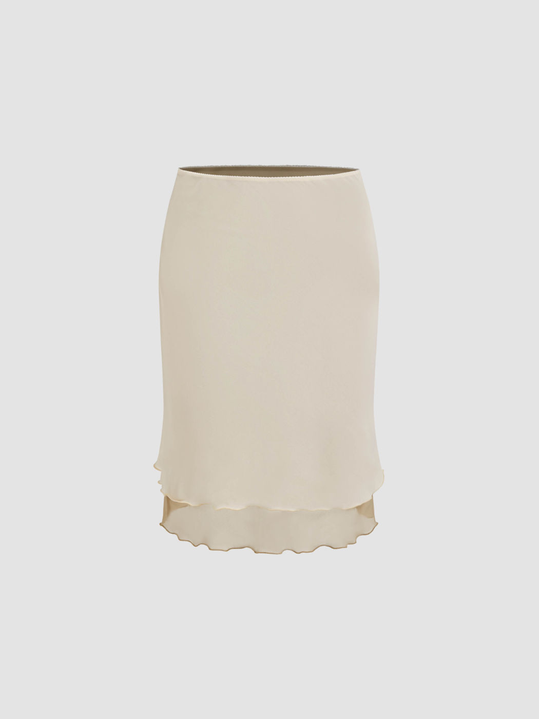 Chiffon Mini-Rock mit Mittlerer Taille und Blattschnitt