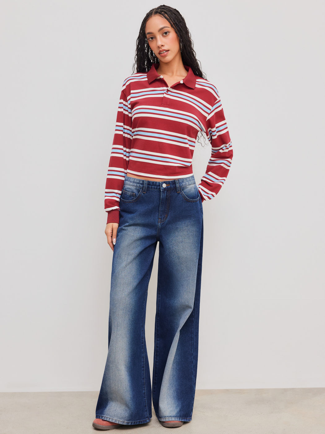 Cider Denim Low Rise Washed Baggy Jeans
