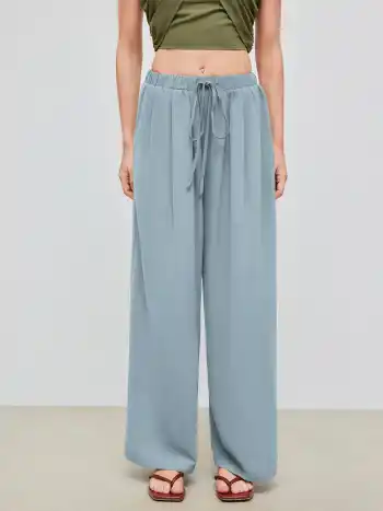 Elastic Waist Wide Leg Trousers