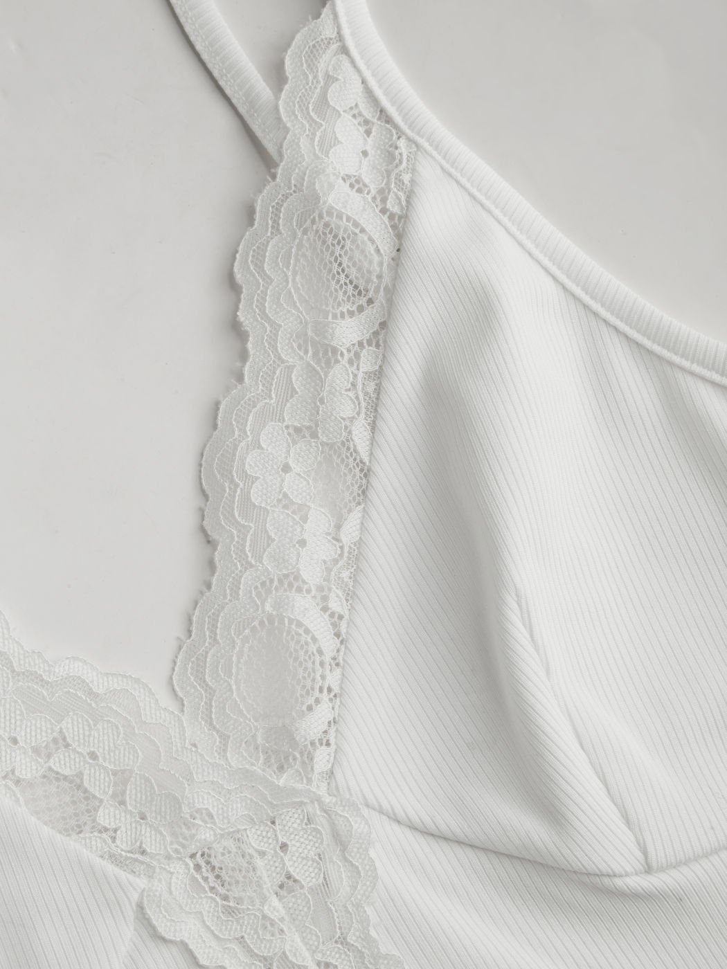 V-neck Lace Trim Cami Top