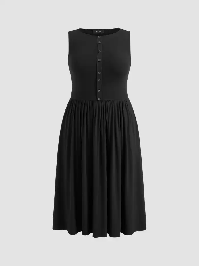 Knit Fabric Knit Polo Solid Contrasting Binding Mini Dress Curve & Plus For Work