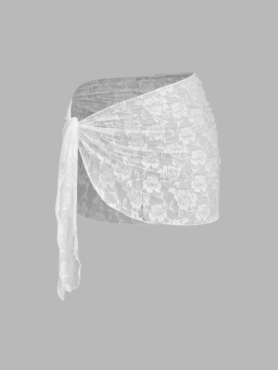 Lace Rose See-through Knotted Sarong Curve & Plus