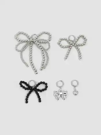 5PCS BOW & BEAD & HEART RHINESTONE SHOES CHARMS