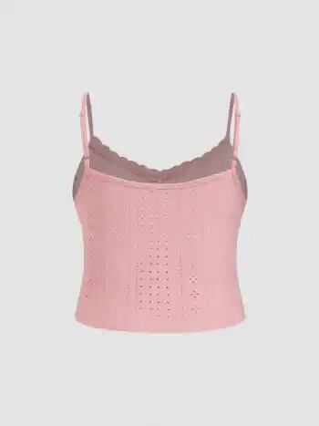 Lace Trim Crop Cami Top Curve & Plus