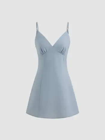 Square Neck Floral Knotted Mini Dress