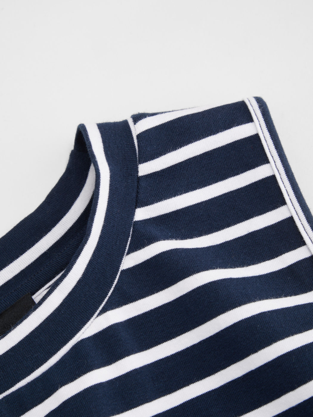 Baumwollmischung Rundhals Streifen-Twist Crop Tank Top