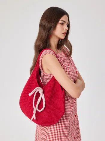 BOW KNIT TOTE BAG