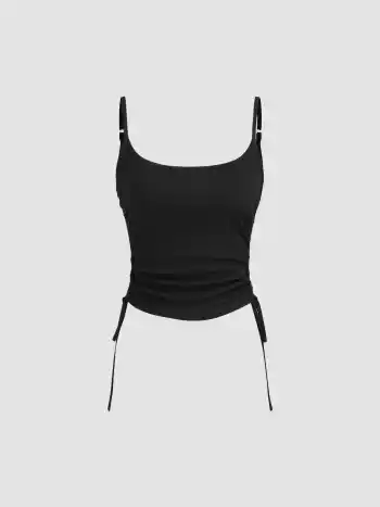 Set aus Cami-Crop-Top mit Reißverschluss und Mikro-Shorts mit Reißverschluss und niedriger Taille