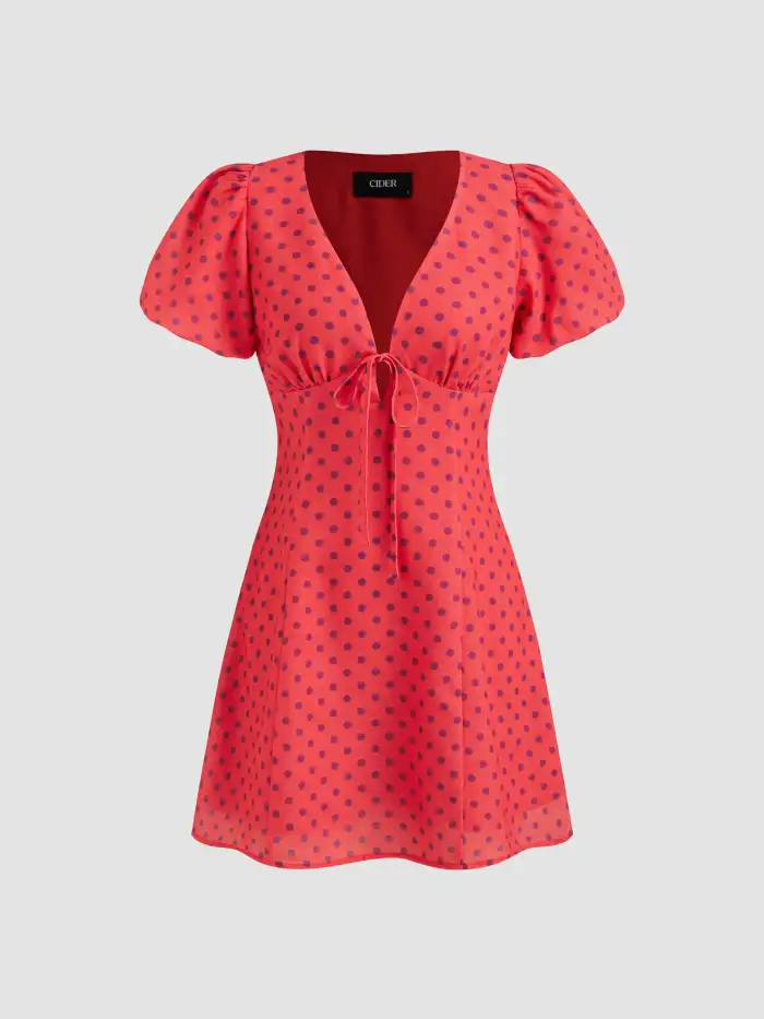 Western Outfits Chiffon Floral Jacquard Mini Dress For Date