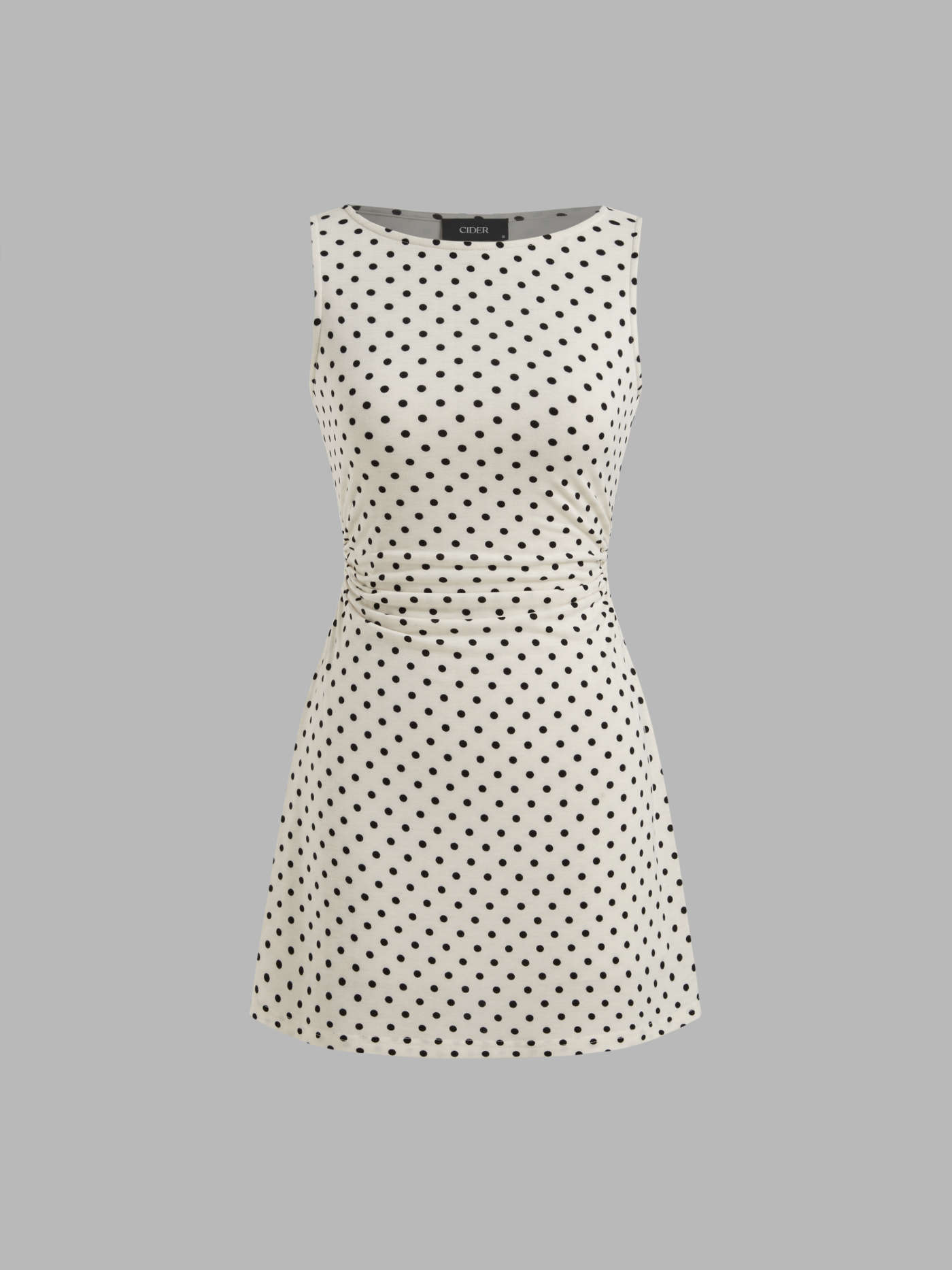 Party Dress Bodycon Mini Dress Date Night Knit Fabric Boat Neck Polka Dot Ruched Mini Dress For Daily Casual