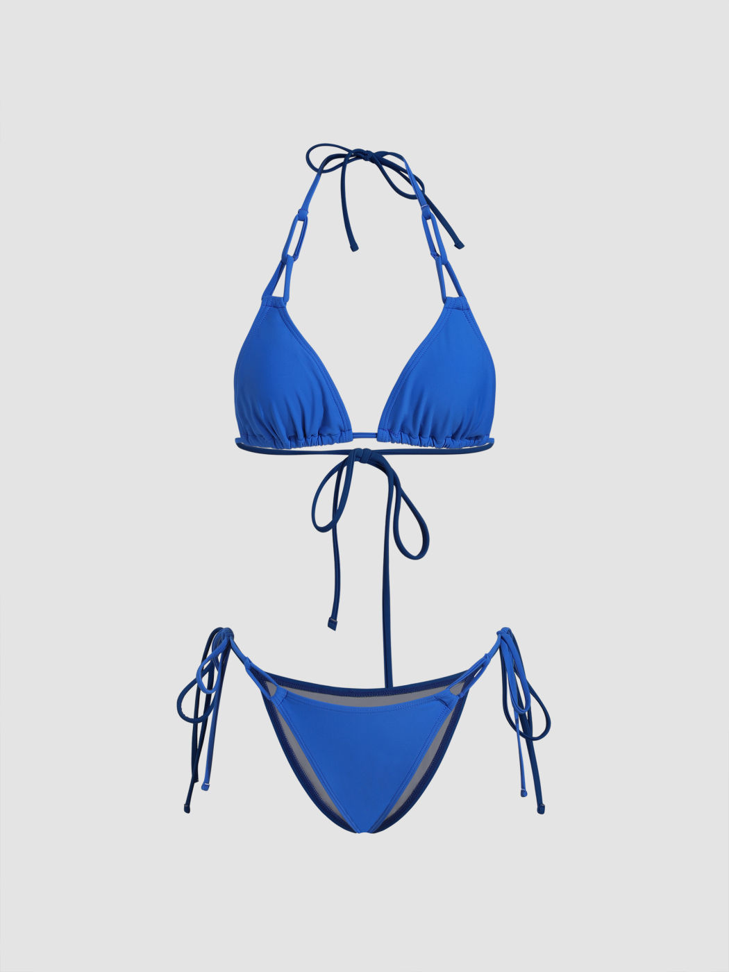 Bikini set con scollo all'americana e nodo laterale