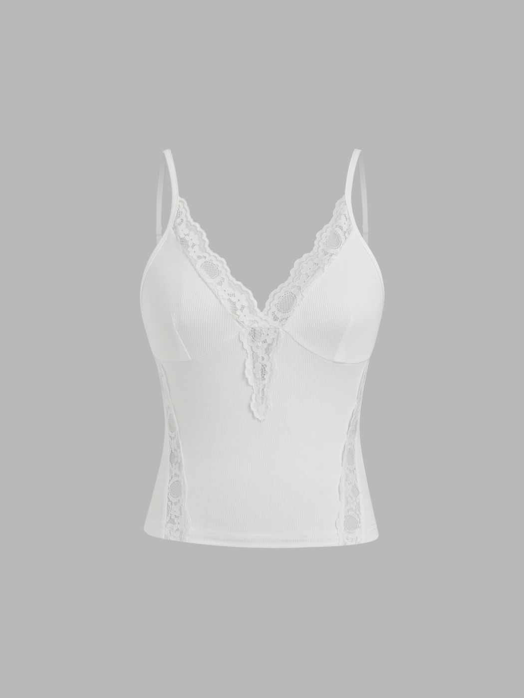 V-neck Lace Trim Cami Top